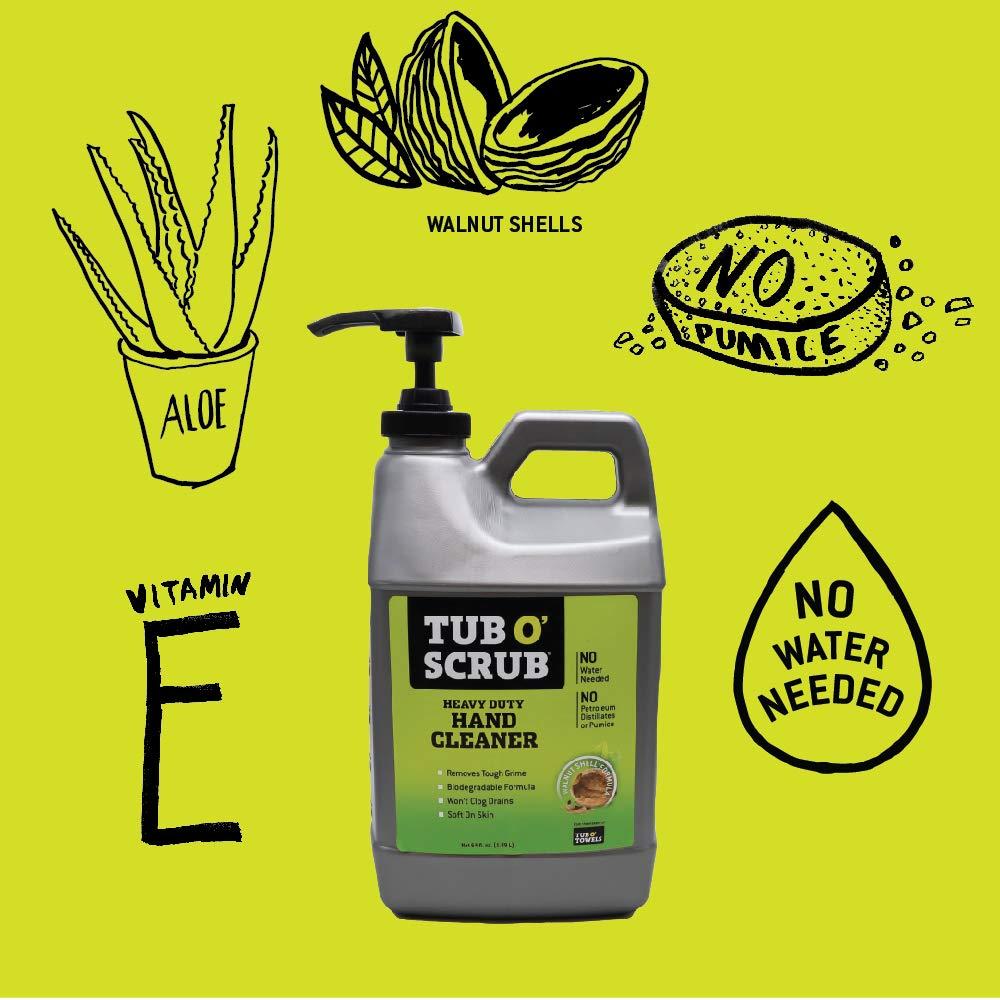 image:imageTub O Scrub TS28 Heavy Duty PumiceFree Hand Cleaner Removes Tough Grime amp Dirt Without Water Biodegradable 128oz 1 Gallon Pump Jug64 Ounce Jug with Pump