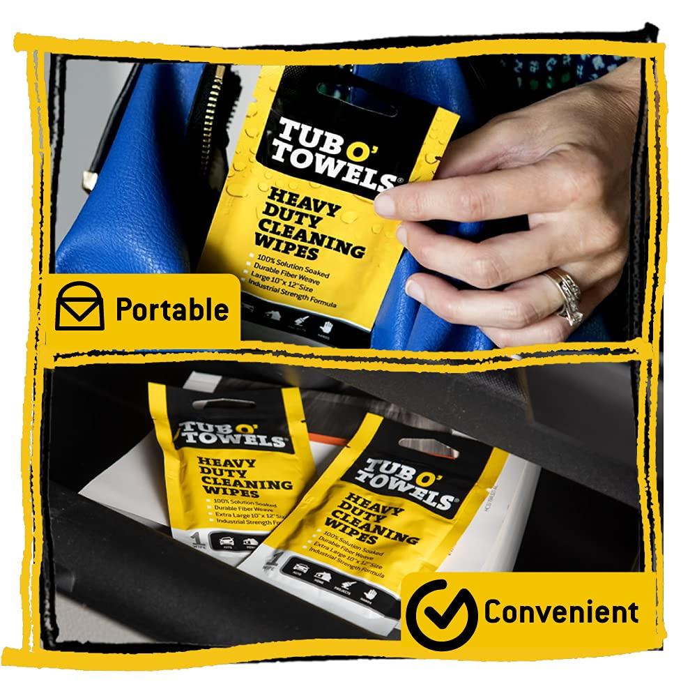 image:imageTub O Towels 15Pack Individually Wrapped Heavy Duty 10 x 12 Cleaning Wipes15 Individual 10 x 12 Wipes