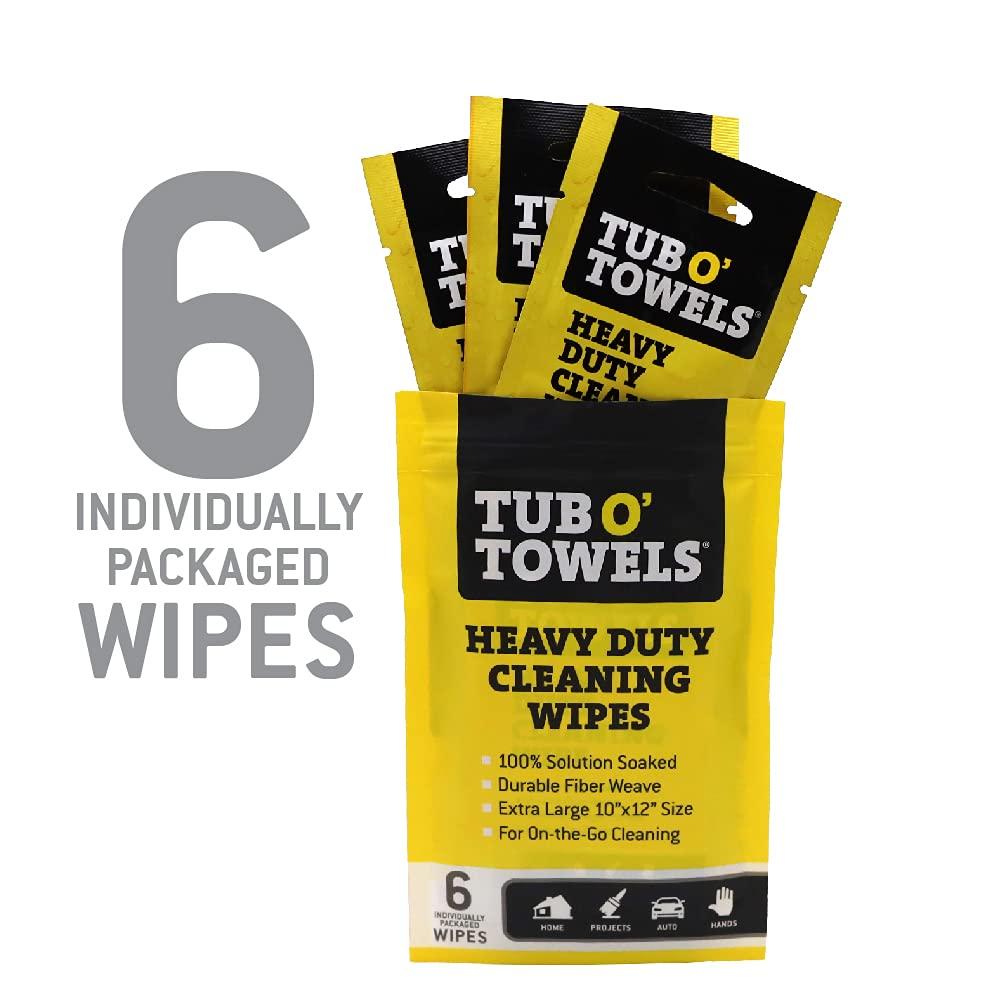 image:imageTub O Towels 15Pack Individually Wrapped Heavy Duty 10 x 12 Cleaning Wipes6 Individual 10 x 12 Wipes