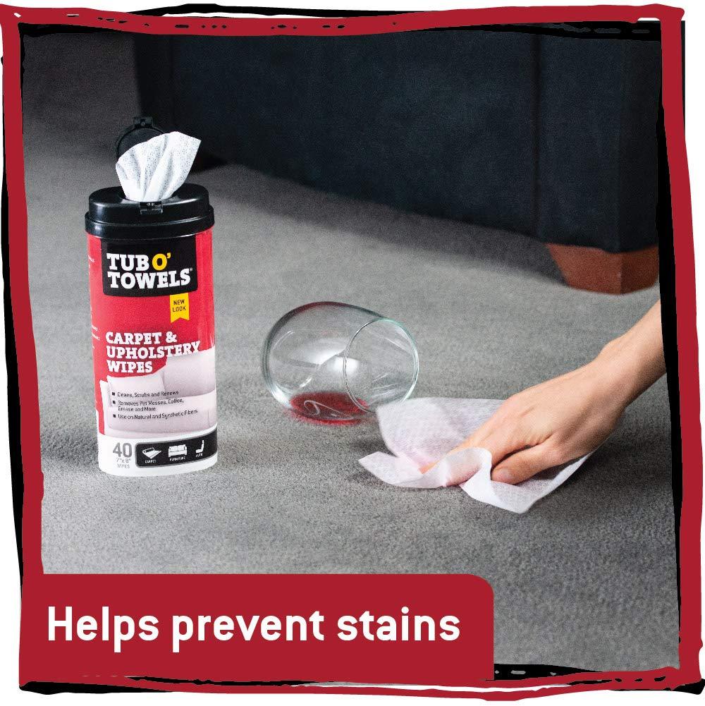 image:imageTub O Towels Carpet Rug and Upholstery Cleaning Wipes Extra Strength Stain Remover OdorFighting Power Safe on Natural amp Synthetic Fibers 407 x 8 Wipes Per Tub 2Pack Light Citrus Scent2Pack