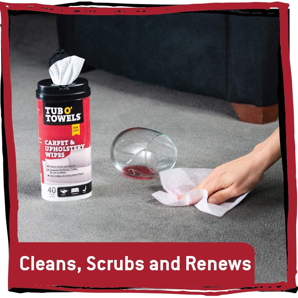 image:imageTub O Towels Carpet Rug and Upholstery Cleaning Wipes Extra Strength Stain Remover OdorFighting Power Safe on Natural amp Synthetic Fibers 407 x 8 Wipes Per Tub 2Pack Light Citrus Scent4Pack