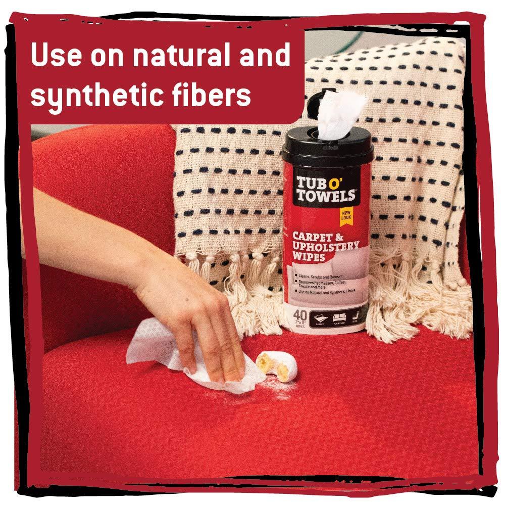 image:imageTub O Towels Carpet Rug and Upholstery Cleaning Wipes Extra Strength Stain Remover OdorFighting Power Safe on Natural amp Synthetic Fibers 407 x 8 Wipes Per Tub 2Pack Light Citrus Scent2Pack