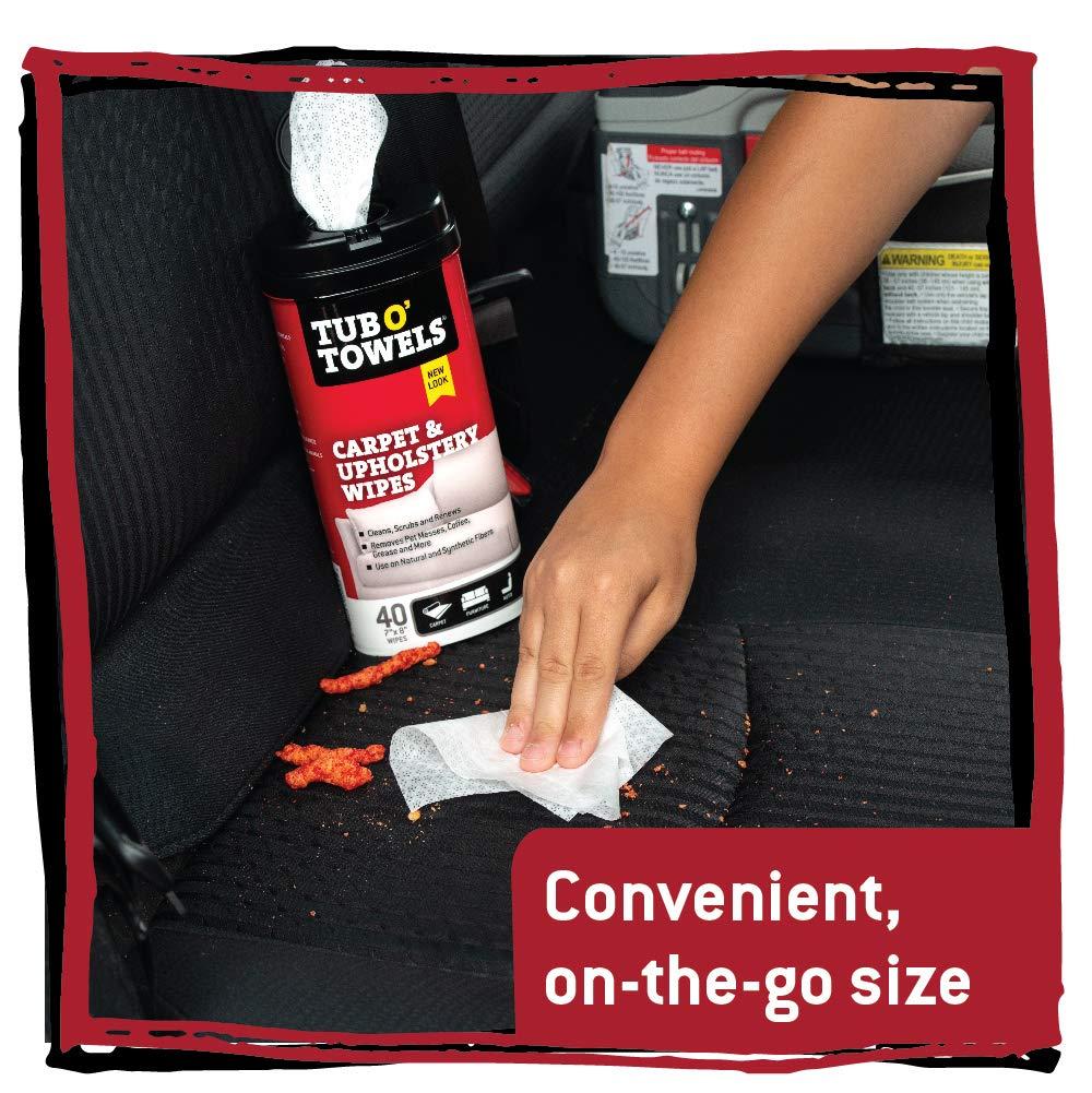 image:imageTub O Towels Carpet Rug and Upholstery Cleaning Wipes Extra Strength Stain Remover OdorFighting Power Safe on Natural amp Synthetic Fibers 407 x 8 Wipes Per Tub 2Pack Light Citrus Scent4Pack