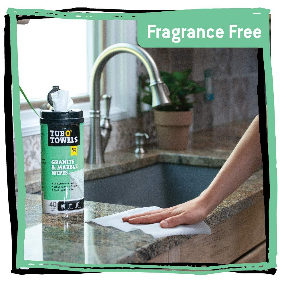 image:imageTub O Towels Granite Tile and Marble Cleaning Wipes Clean Polish and Seal 407 x 8 Wipes Per Tub 2Pack white TW40GR22Pack