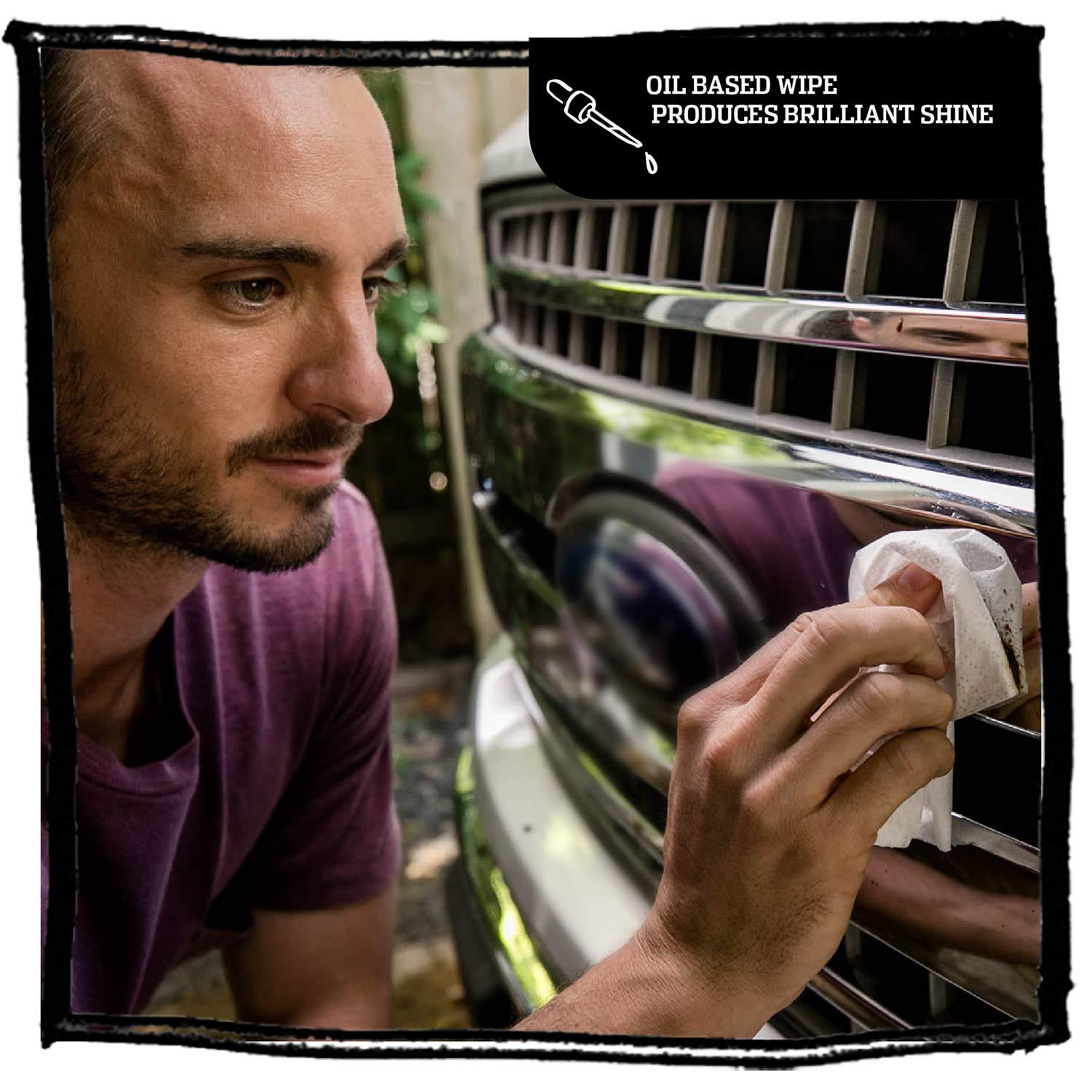 image:imageTub O Towels Heavy Duty Chrome Wipes Clean Shine amp Protect Chrome Aluminum Copper and Brass Surfaces OilBased Polishing Wipes Resists Streaks amp Fingerprints 40 Count for Auto Detailing
