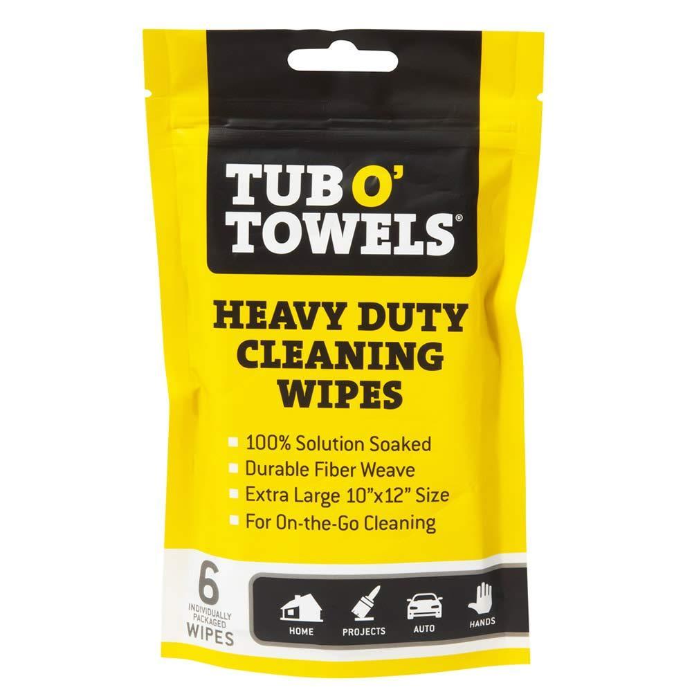 image:imageTub O Towels 15Pack Individually Wrapped Heavy Duty 10 x 12 Cleaning Wipes6 Individual 10 x 12 Wipes