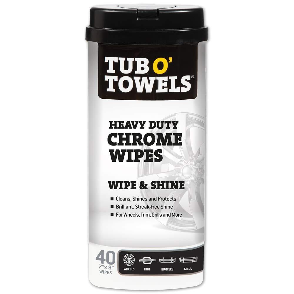 image:imageTub O Towels Heavy Duty Chrome Wipes Clean Shine amp Protect Chrome Aluminum Copper and Brass Surfaces OilBased Polishing Wipes Resists Streaks amp Fingerprints 40 Count for Auto Detailing