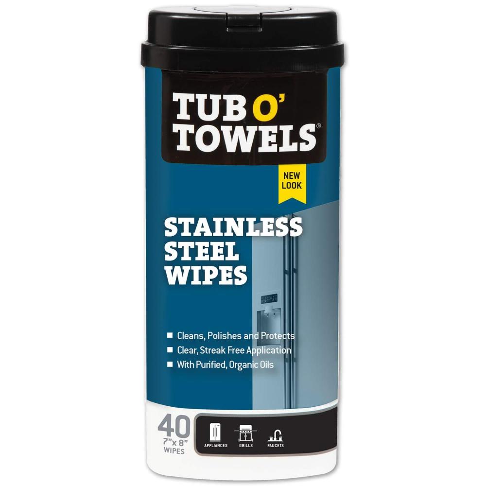 image:imageTub O Towels Heavy Duty Stainless Steel WipesWhite 40 Count TW40SS 1Pack1Pack