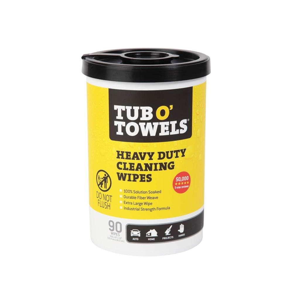 image:imageTub O Towels TW90 HeavyDuty 10 x 12 Size MultiSurface Cleaning Wipes 10 x 12 wipes Per Canister Pack of 1 90 Count Total