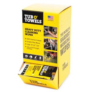 Tub O Towels Tub O’ Towels Heavy-Duty 10′ x 12′ Size Multi-Surface Cleaning Wipes, 100 Individually Wrapped On-The-Go Wipes, Gravity Feed Dispenser