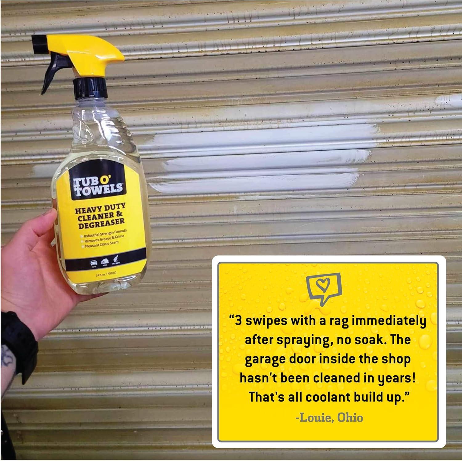 image:imageTub O Towels Heavy Duty Cleaner and Degreaser Spray Helps in Removing Oil Tar Paint Dirt Caulk Grease Grime Gunk Epoxies Industrial Strength Home amp Auto Made In USA Citrus Scent 24oz24 Fl Oz Pack of 1