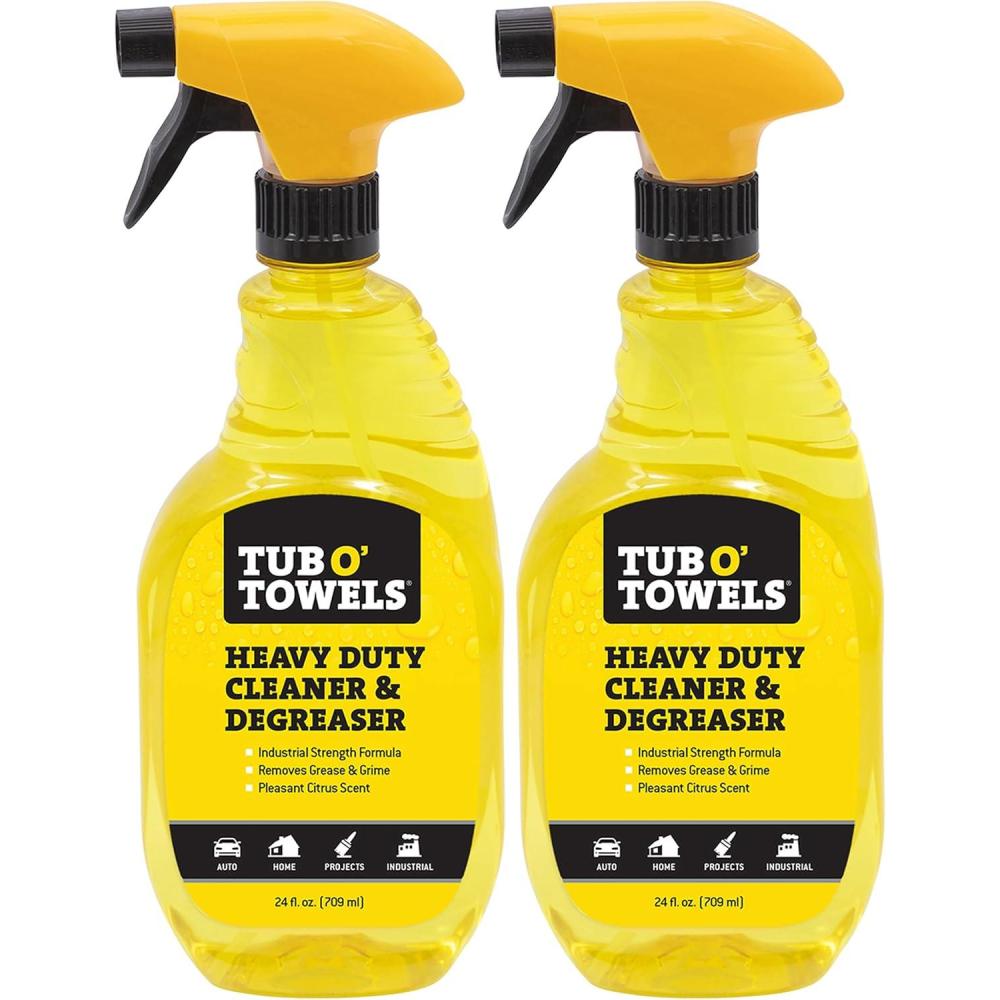 image:imageTub O Towels Heavy Duty Cleaner and Degreaser Spray Helps in Removing Oil Tar Paint Dirt Caulk Grease Grime Gunk Epoxies Industrial Strength Home amp Auto Made In USA Citrus Scent 24oz24 Fl Oz Pack of 2